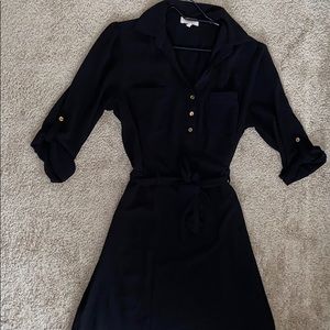 BLACK SHIRT DRESS